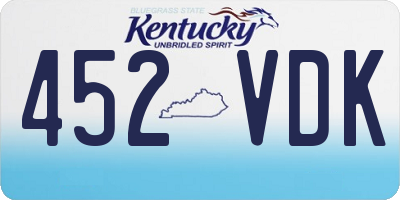 KY license plate 452VDK