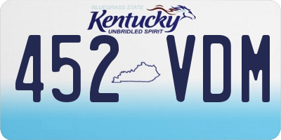 KY license plate 452VDM