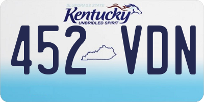 KY license plate 452VDN
