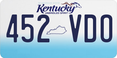 KY license plate 452VDO