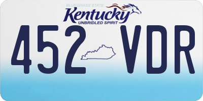 KY license plate 452VDR