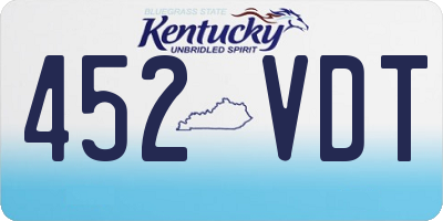KY license plate 452VDT
