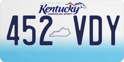 KY license plate 452VDY