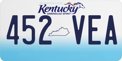 KY license plate 452VEA