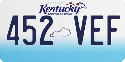 KY license plate 452VEF