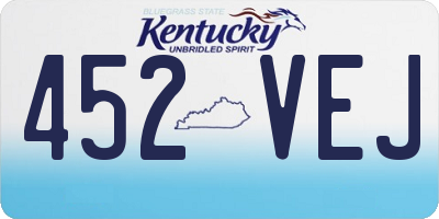 KY license plate 452VEJ