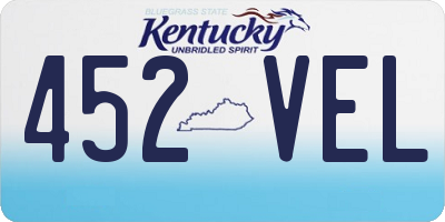 KY license plate 452VEL