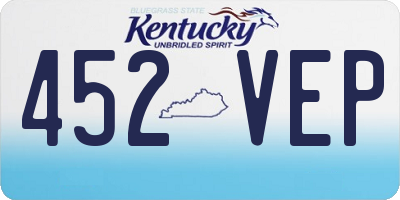 KY license plate 452VEP