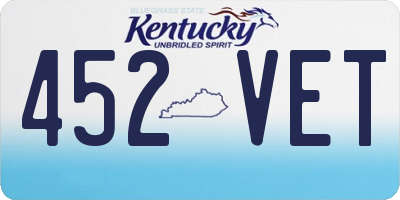 KY license plate 452VET