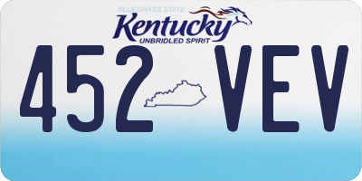 KY license plate 452VEV