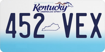 KY license plate 452VEX
