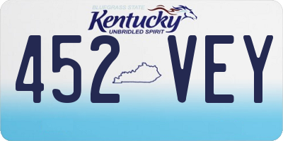 KY license plate 452VEY