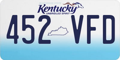 KY license plate 452VFD