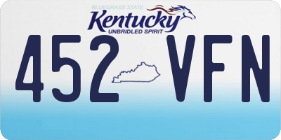 KY license plate 452VFN