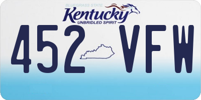 KY license plate 452VFW