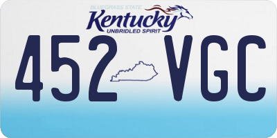KY license plate 452VGC