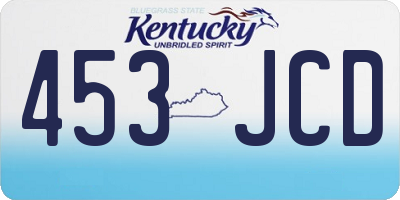 KY license plate 453JCD