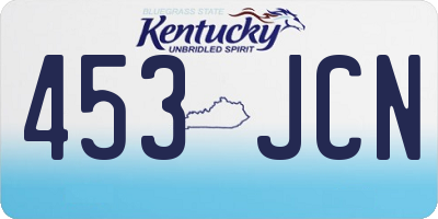 KY license plate 453JCN