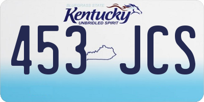 KY license plate 453JCS