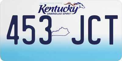 KY license plate 453JCT