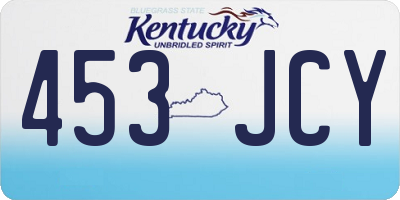 KY license plate 453JCY