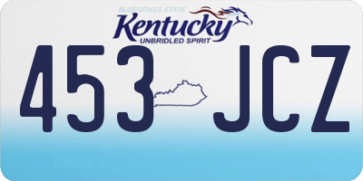 KY license plate 453JCZ
