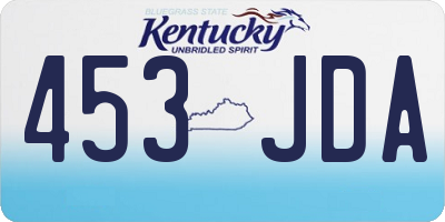 KY license plate 453JDA