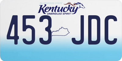 KY license plate 453JDC