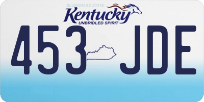 KY license plate 453JDE