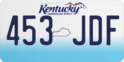 KY license plate 453JDF