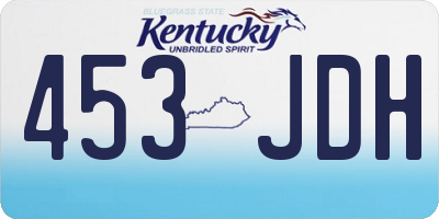 KY license plate 453JDH