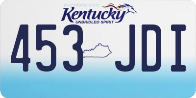 KY license plate 453JDI