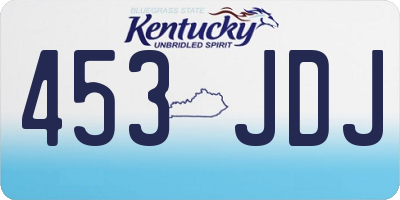 KY license plate 453JDJ