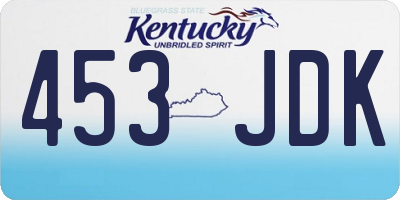 KY license plate 453JDK