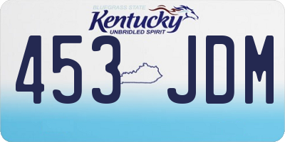 KY license plate 453JDM