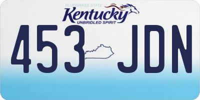 KY license plate 453JDN