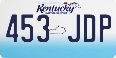 KY license plate 453JDP