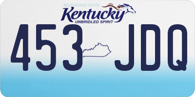 KY license plate 453JDQ
