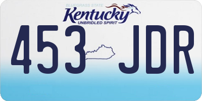 KY license plate 453JDR