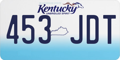KY license plate 453JDT
