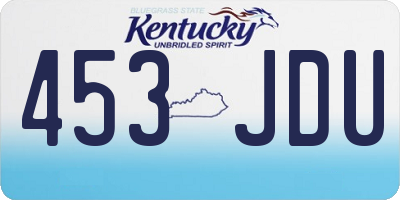 KY license plate 453JDU