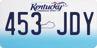 KY license plate 453JDY