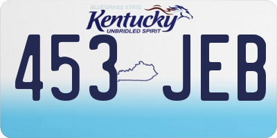 KY license plate 453JEB