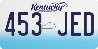 KY license plate 453JED