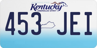 KY license plate 453JEI