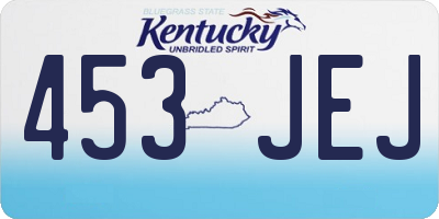 KY license plate 453JEJ