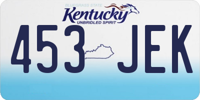 KY license plate 453JEK