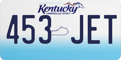 KY license plate 453JET