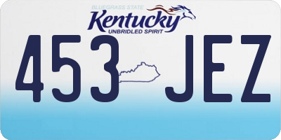 KY license plate 453JEZ