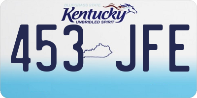 KY license plate 453JFE
